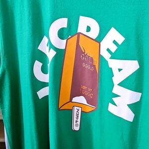 Mens Icecream green tshirt 100% cotton new with tags
